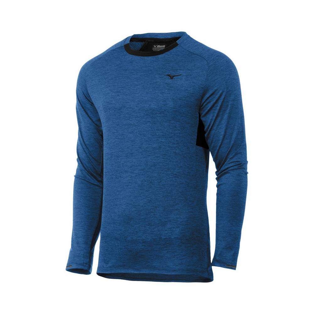 Panske Treningove Oblecenie Mizuno Alpha Long Sleeve Modre Vypredaj DUPE59312
